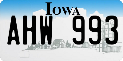 IA license plate AHW993