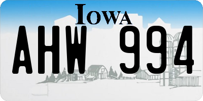 IA license plate AHW994