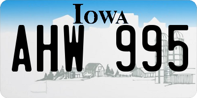 IA license plate AHW995