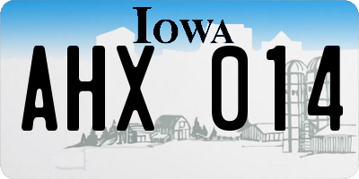 IA license plate AHX014