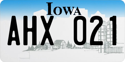 IA license plate AHX021