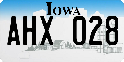 IA license plate AHX028