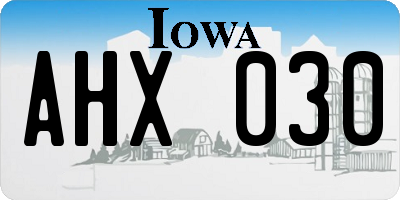 IA license plate AHX030