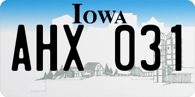 IA license plate AHX031
