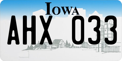IA license plate AHX033