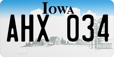 IA license plate AHX034