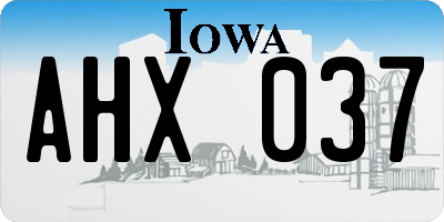 IA license plate AHX037