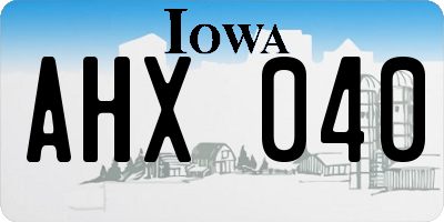 IA license plate AHX040