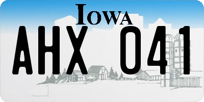 IA license plate AHX041