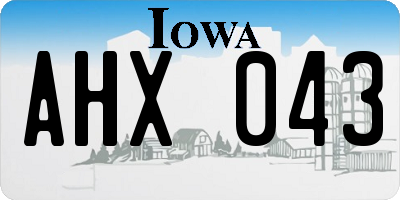 IA license plate AHX043