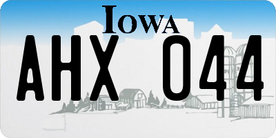 IA license plate AHX044
