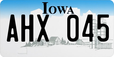 IA license plate AHX045