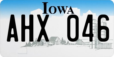 IA license plate AHX046