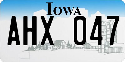 IA license plate AHX047