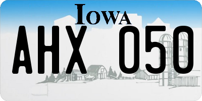 IA license plate AHX050