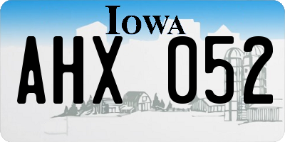 IA license plate AHX052