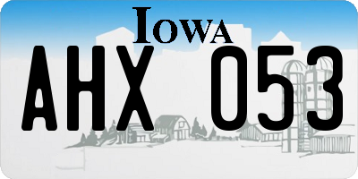 IA license plate AHX053