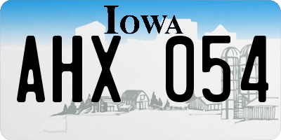 IA license plate AHX054