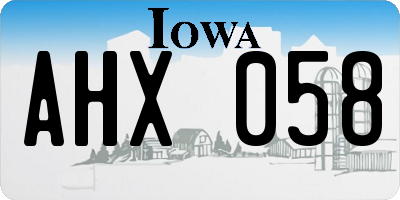 IA license plate AHX058