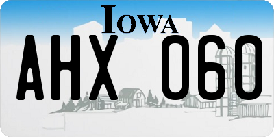 IA license plate AHX060