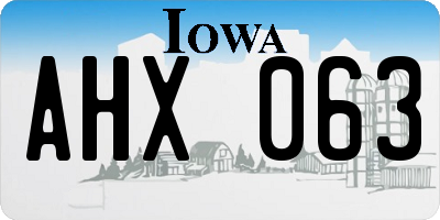 IA license plate AHX063