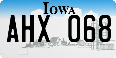 IA license plate AHX068