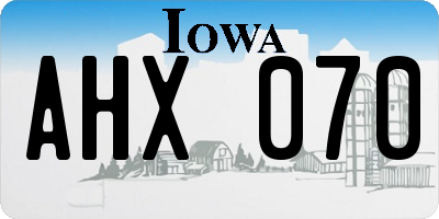 IA license plate AHX070