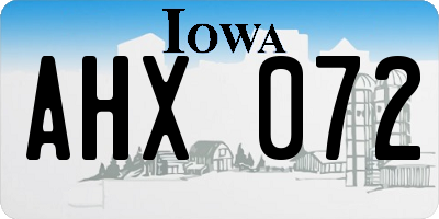 IA license plate AHX072