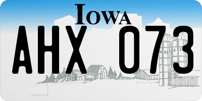 IA license plate AHX073