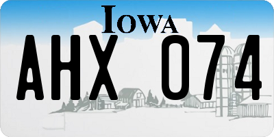 IA license plate AHX074
