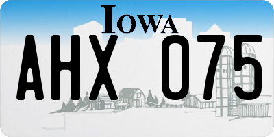 IA license plate AHX075