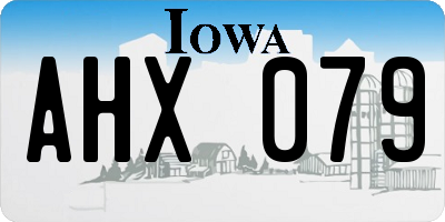 IA license plate AHX079