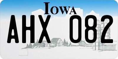 IA license plate AHX082