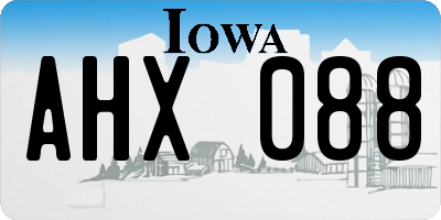 IA license plate AHX088