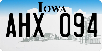 IA license plate AHX094