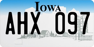 IA license plate AHX097
