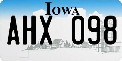 IA license plate AHX098