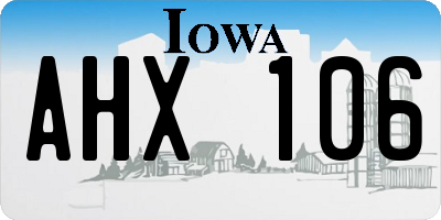 IA license plate AHX106