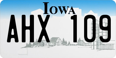IA license plate AHX109