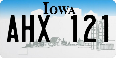 IA license plate AHX121