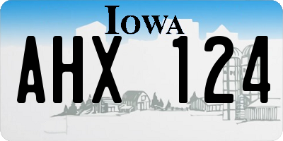 IA license plate AHX124