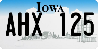 IA license plate AHX125