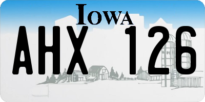 IA license plate AHX126