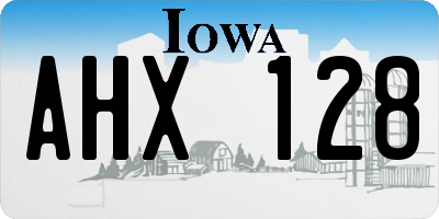 IA license plate AHX128