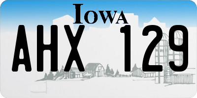 IA license plate AHX129