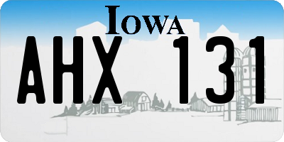 IA license plate AHX131