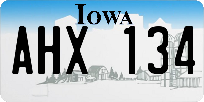 IA license plate AHX134