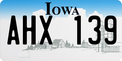 IA license plate AHX139