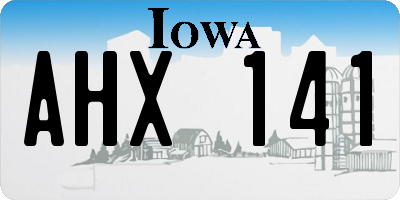 IA license plate AHX141