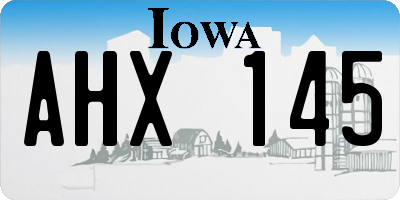 IA license plate AHX145